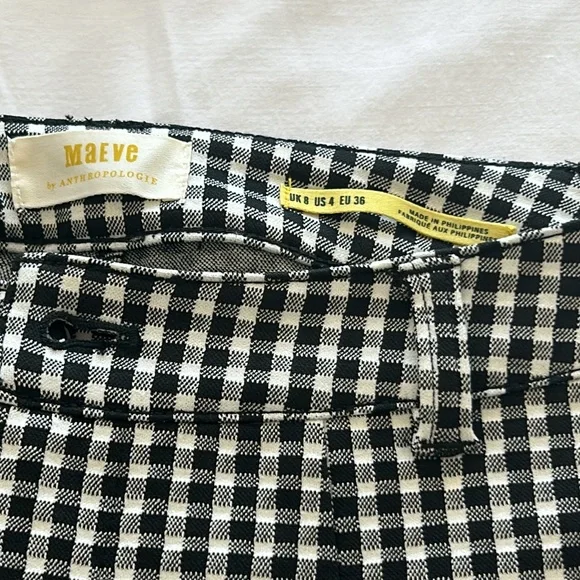 Maeve Black and White Gingham High-Rise Leggings #13 - Picture 6 of 8